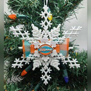 NWT Miami Dolphins Ornament NFL Football Christmas Holiday Decor OOAK Handmade